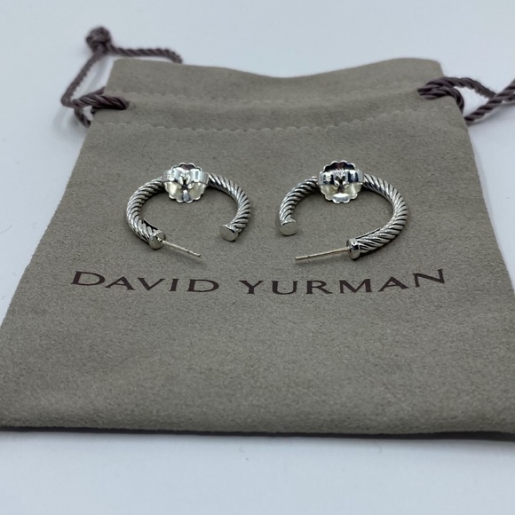 David Yurman 1' Inch Classic Cable Hoop Earrings - Picture 2 of 7